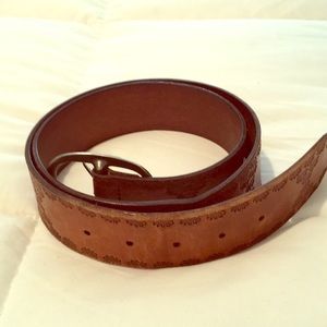 Brown leather belt- Buckle